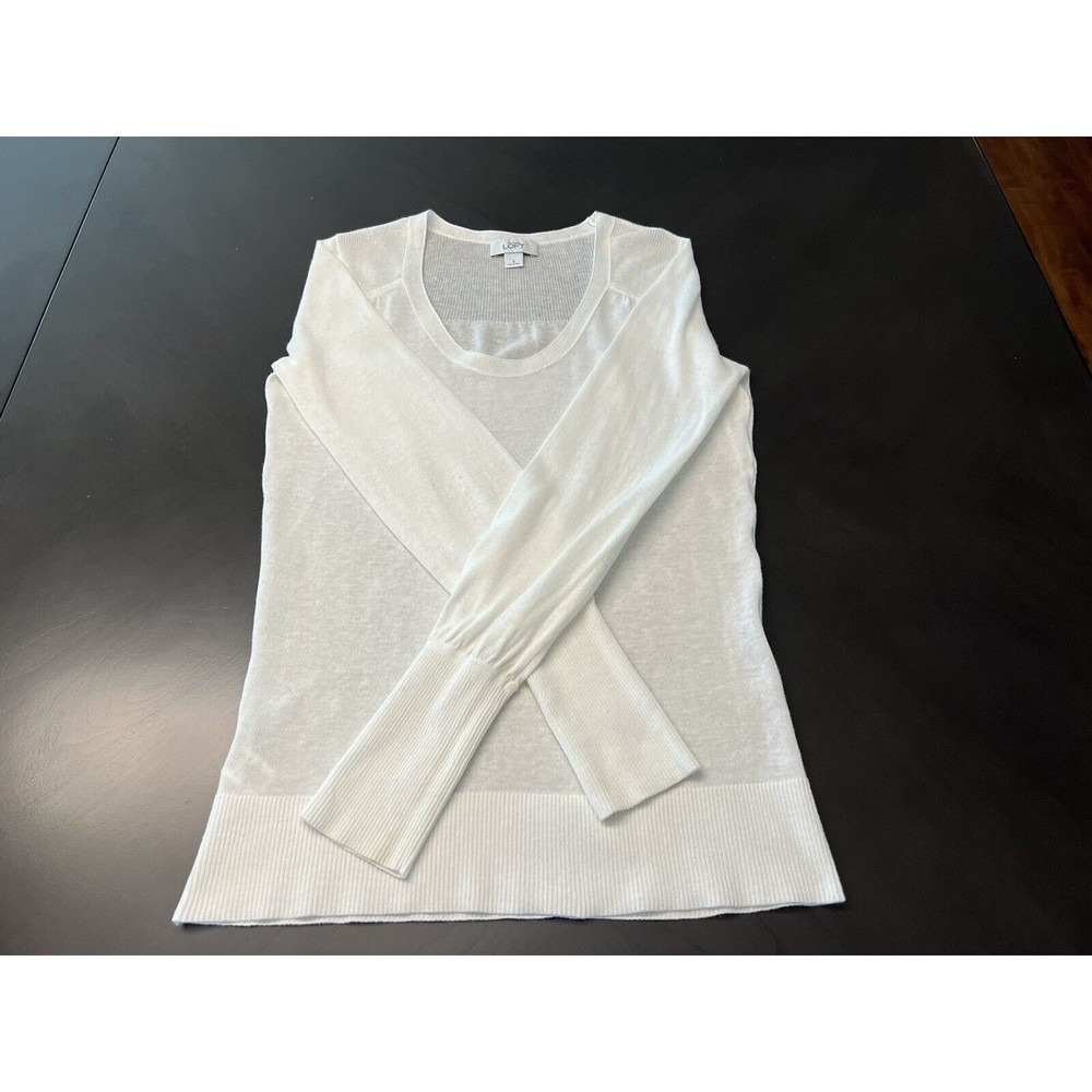 Ann Taylor Loft Basic Long Sleeves Knit 55% Linen… - image 2